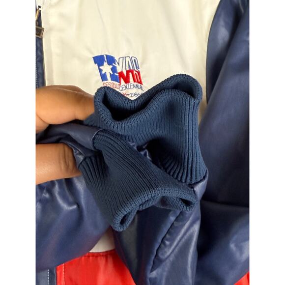 Walls Texas Flag Sesuicentennial Bomber Jacket Vintage Red Blue RWB Mens Small - Picture 4 of 8